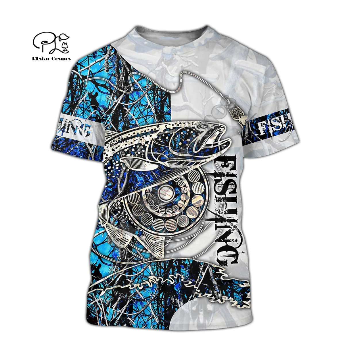 

PLstar Cosmos Walleye Trout Fishing Fisher Camo Animal Casual Funny 3DPrint Unisex Summer Streetwear Tee T-Shirt Short Sleeve B1