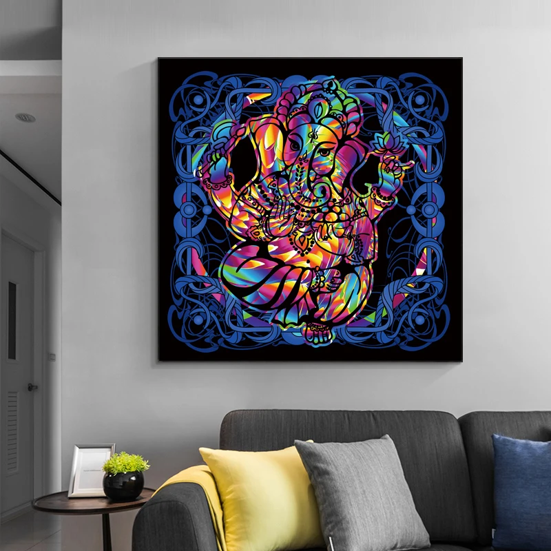 

Psychedelic Shiva Hindu Religion Canvas Painting Poster Prints Wall Art Hindu God Canvas Picture Living Room Home Decor Cuadros