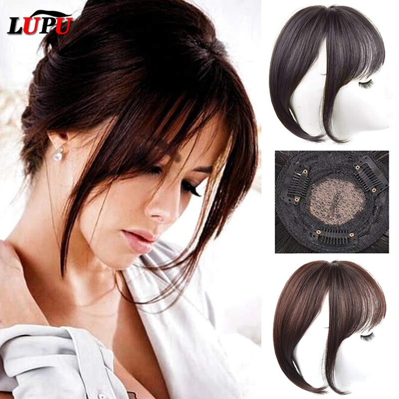 Синтетические волосы LUPU на клипсе тонкие невидимые накладные пряди прямые