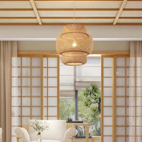 modern environmental protection bamboo art hand woven bamboo art japanese style chandelier restaurant bamboo lantern chandelier