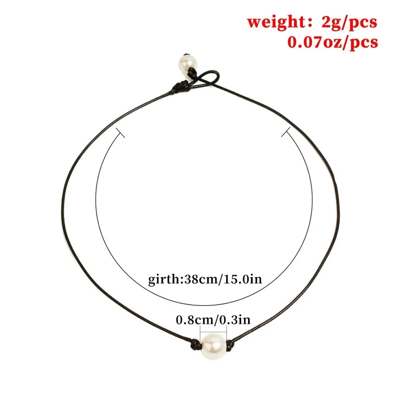 Женское жемчужное ожерелье из искусственной кожи кожаный чокер с цепочкой