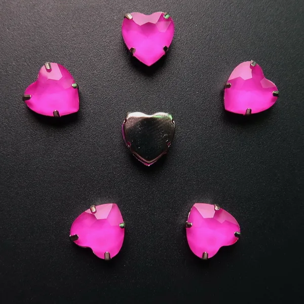 A23 Fuchsia 20 шт/уп, серебряные украшения в виде когтей, желе, конфета, стекло, кристалл, 10 мм, в форме сердца, пришитые стразы, бусины для свадебного платья, сумок, обуви, сделай сам, отделка - Цвет: A23 Fuchsia
