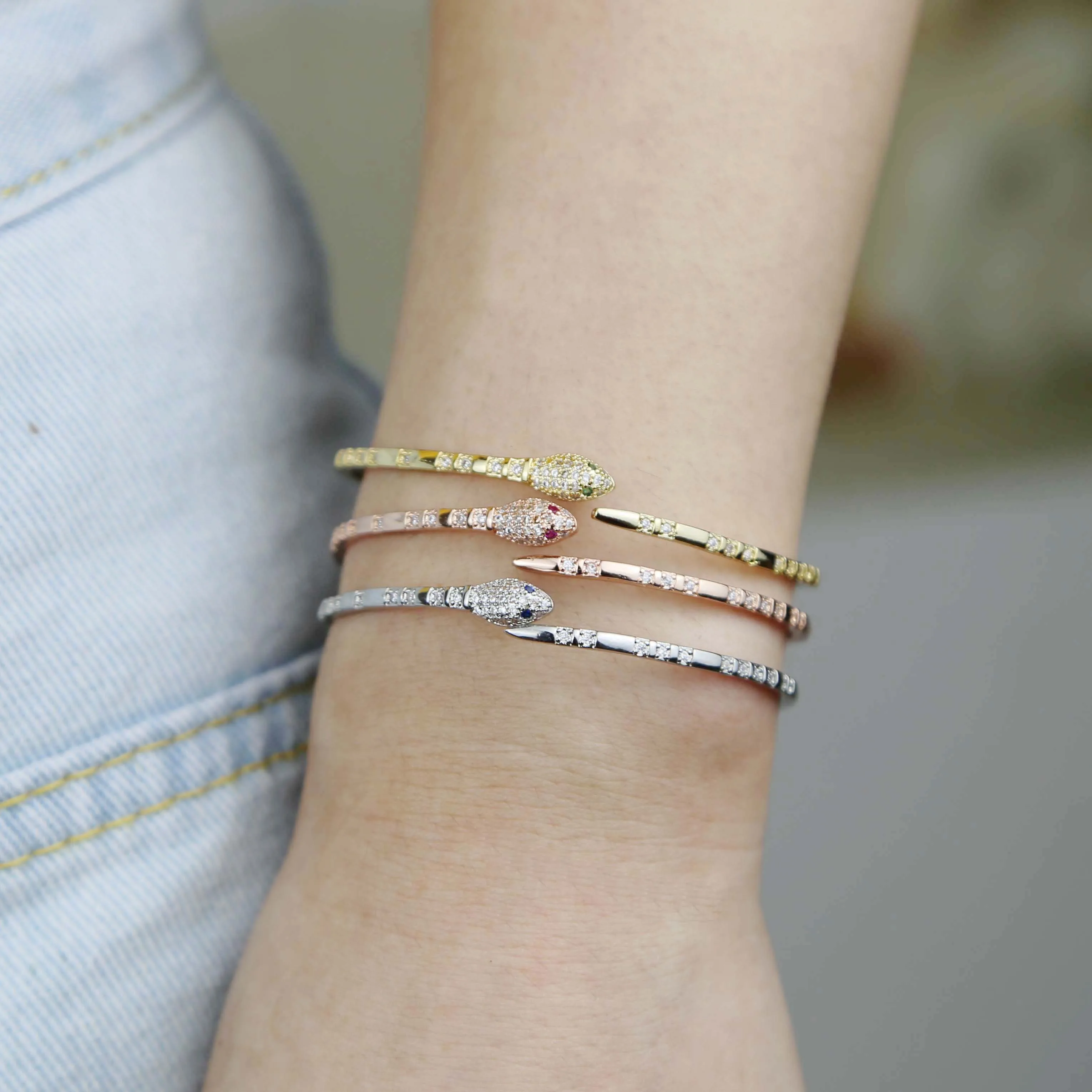 Новинка 2020 модный браслет со змеей Элегантный женский змеиным фианитом