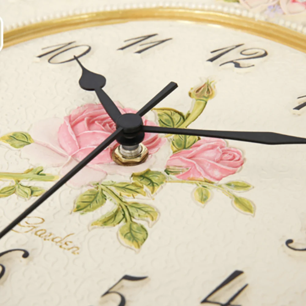 Розовые Настенные часы современного дизайна цифровые полимерные цветы домашний