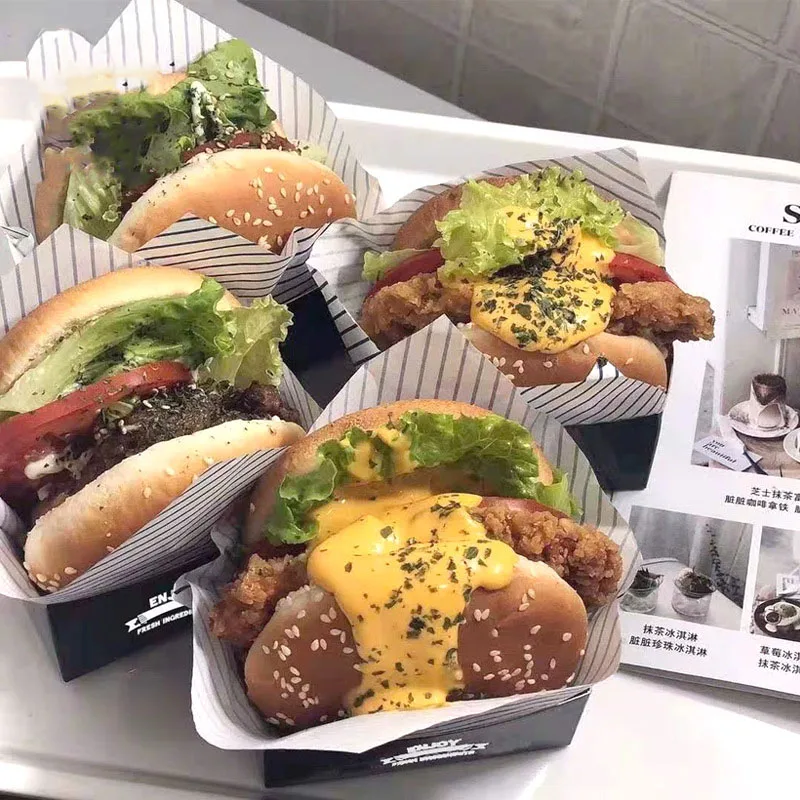 Бумажный пакет для хлеба сэндвичей белая коробка упаковочная бумага картонная