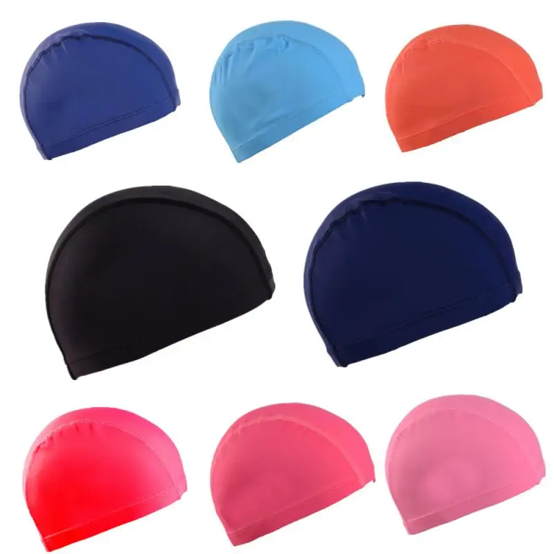 Free Size Swimming Hat Fabric Protect Ears Long Hair Swim Cap Adults Men Women Sporty Elastic Ultrathin Adult Bathing Caps | Спорт и