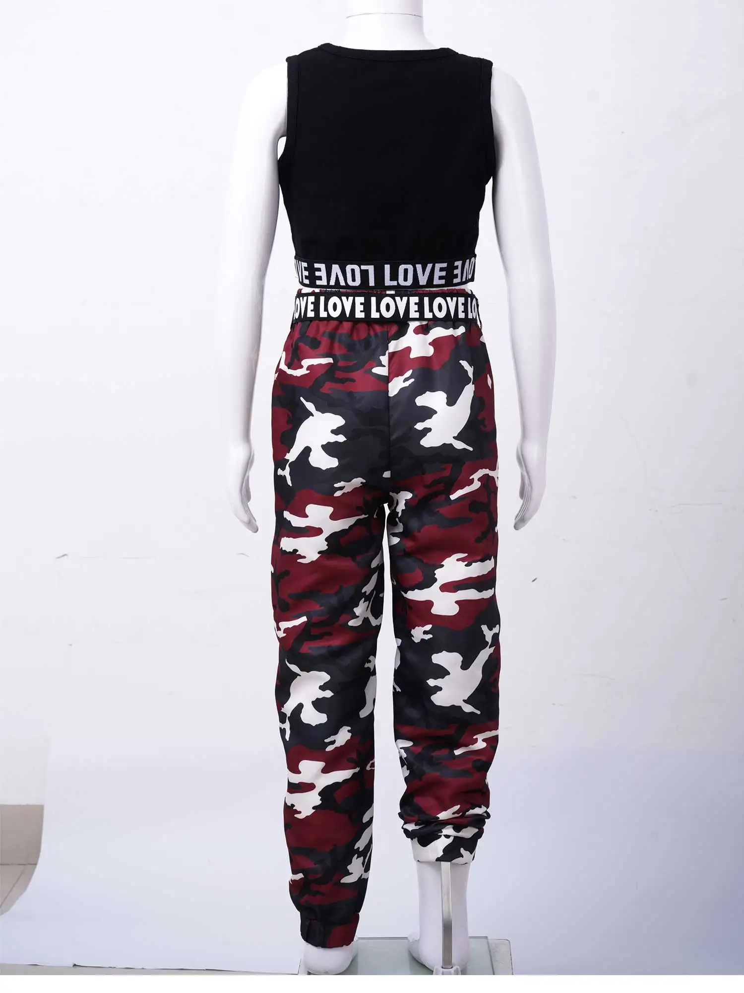 Детская одежда для девочек короткий жилет без рукавов с камуфляжными брюками