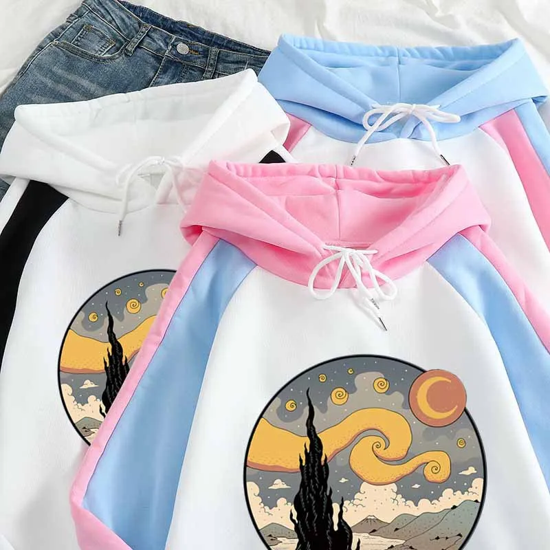 

Зимняя модная универсальная популярная толстовка с художественным принтом для мужчин и женщин в стиле K-POP, свитшот большого размера для пар