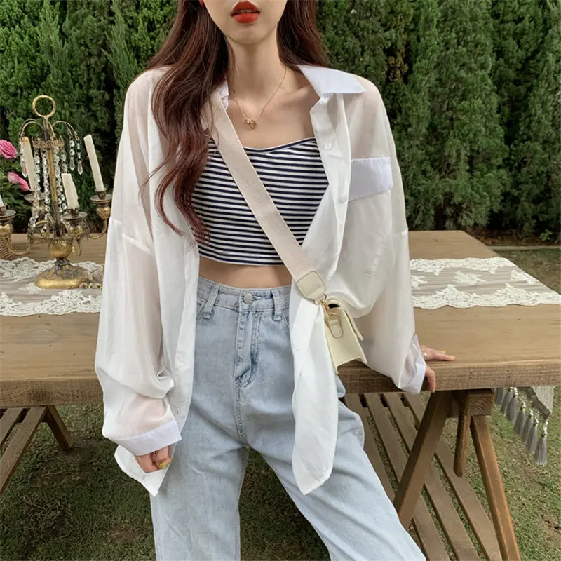 

HziriP Korean Minimalist Solid Loose Casual All Match 2020 Hot Sale High Quality Office Lady Brief Women Long Sleeve OL Shirts