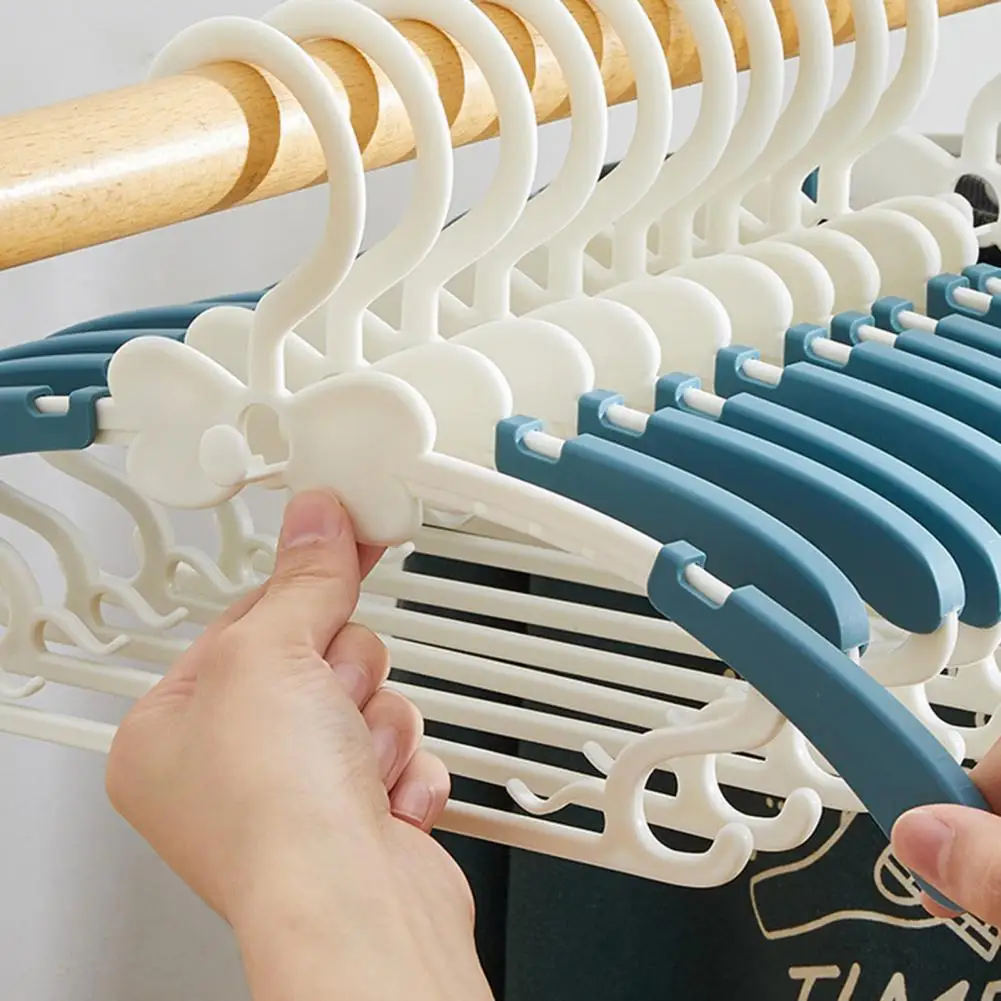 

10/20Pcs Baby Clothes Hanger Retractable Non-Slip Kids Windproof Coats Hangers for Saving Space In The Closet Organizer