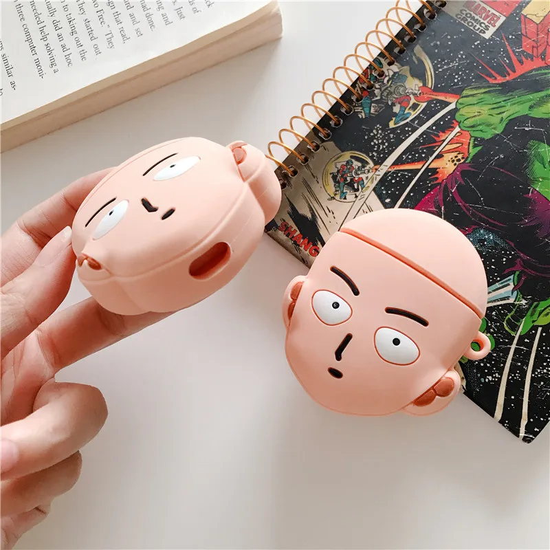 3D Аниме One Punch Man брелок для ключей чехол наушников Apple Airpods силиконовый Защитный