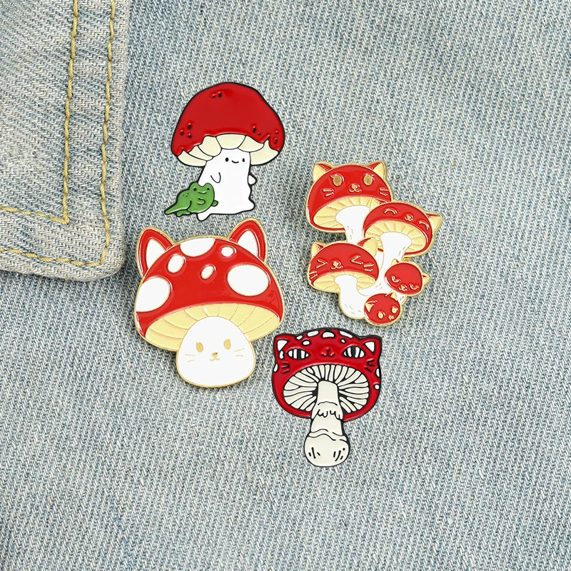 

Забавное Животное растение гриб мультфильм значок на лацкан брошь металлический значок винтажная Классика Ювелирные изделия Подарки для д...