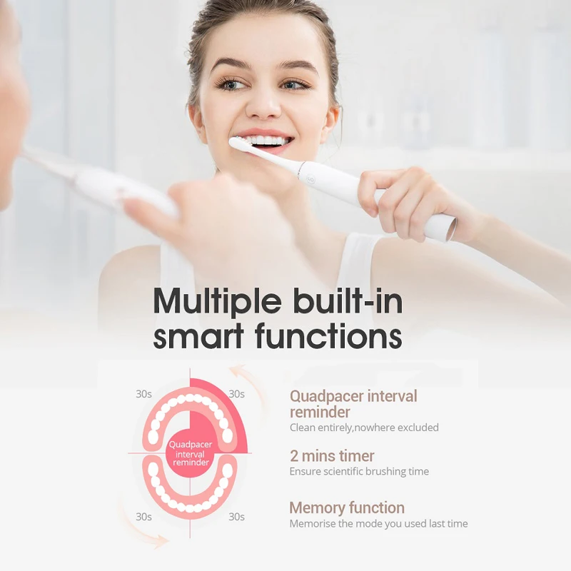 

Adult Timer Electric Automatic Waterproof Teeth Toothbrush 5-Mode Rechargeable Sonic Dental Scaler For Whitening Cleaning