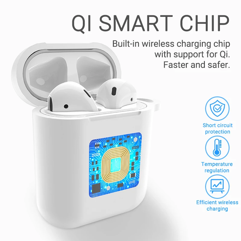 hoco CW22 силиконовый чехол для AirPods беспроводная зарядка защитный чехол от царапин и ударов для Air Pods поддержка для QI мягкий цветной чехол защита корпуса гарнитуры беспроводная зарядка