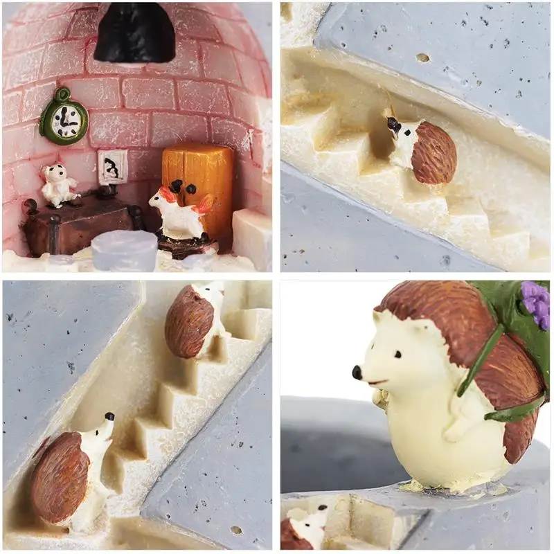 

Creative Animal Resin Flowerpot Succulents Planter Water Planting Container Rabbit Hedgehog Decorative Pot Desktop Ornament