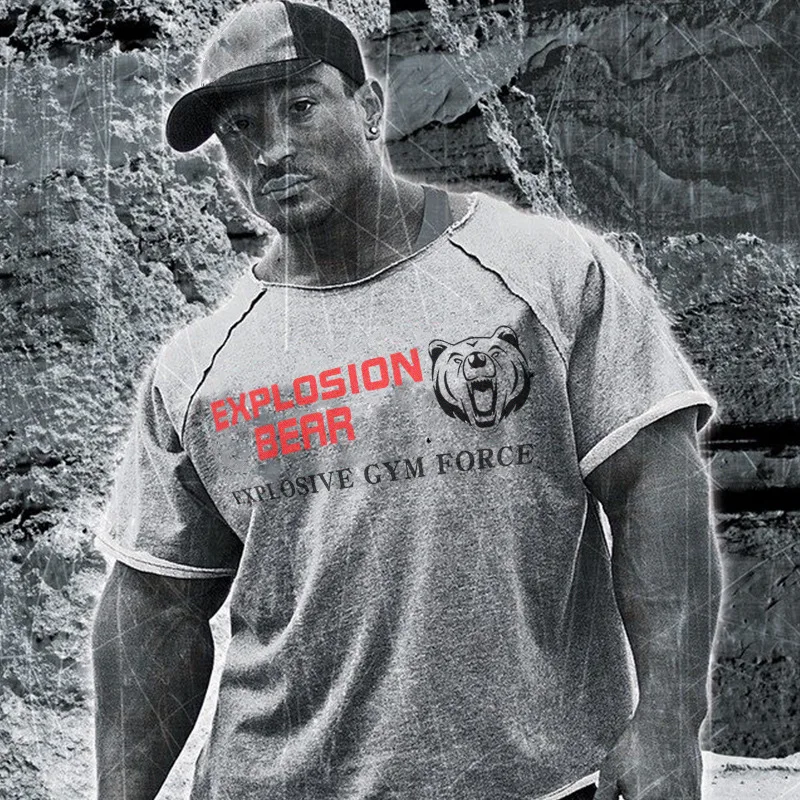 Мужская хлопковая футболка с коротким рукавом и круглым вырезом принтом | одежда