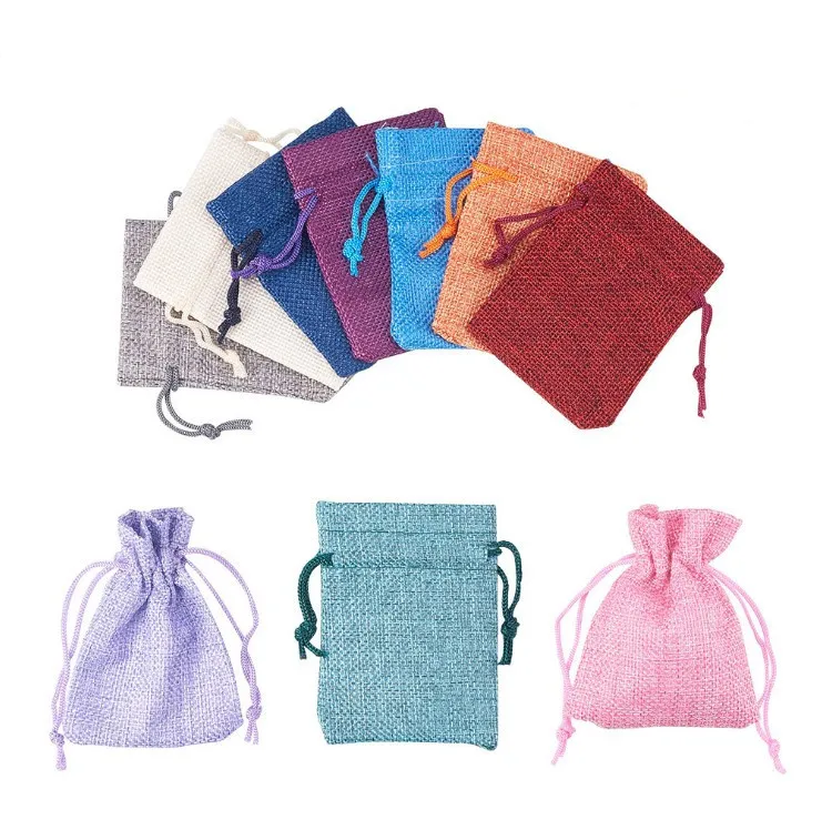 Розница 2 размера Лен Hessian Конопляный джут шнурок маленький подарок упаковочный