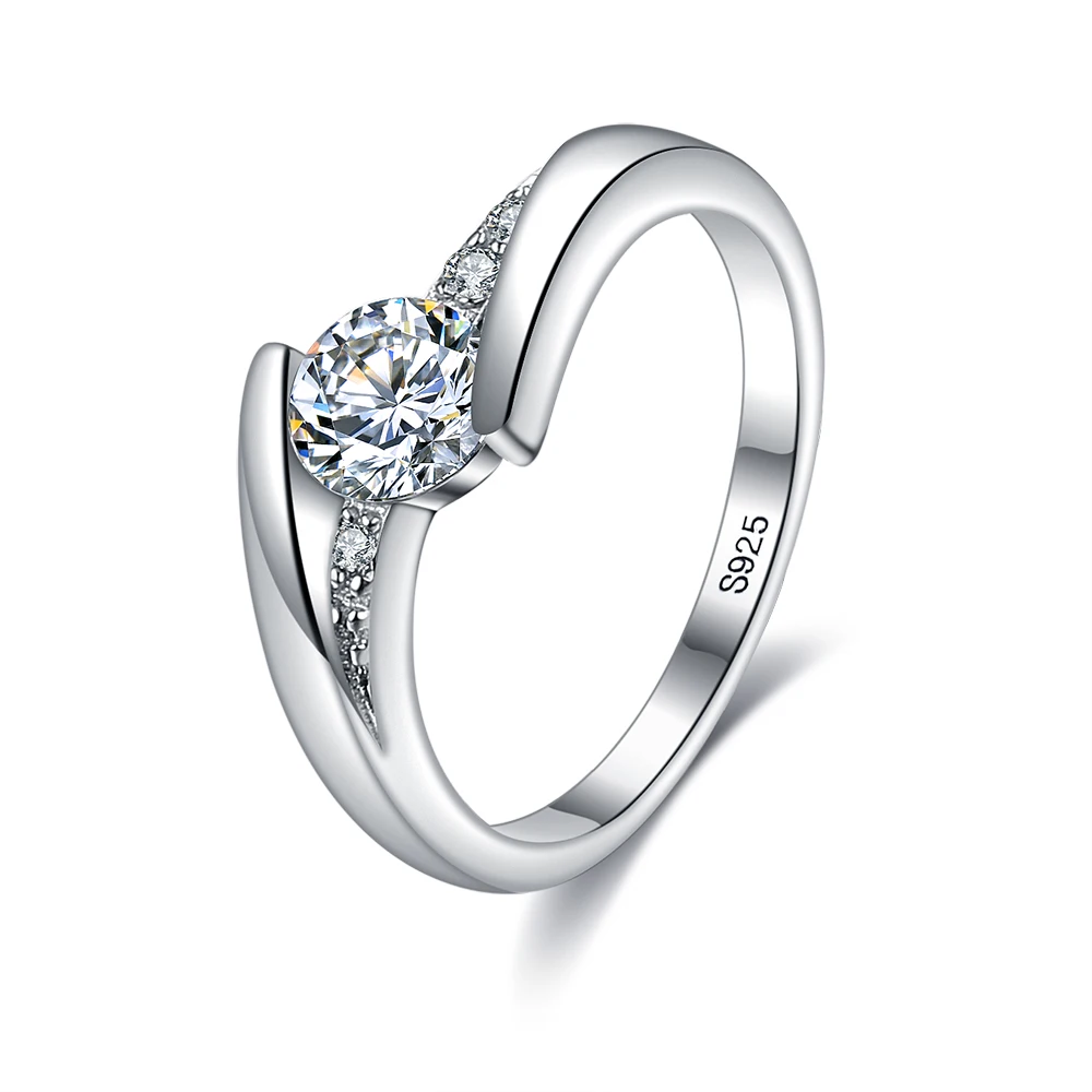 

ZEMIOR 925 Sterling Silver Rings For Women Romantic 5A Clear Cubic Zircon Elegant Ring Wedding Engagement Fine Jewelry Hot Sale