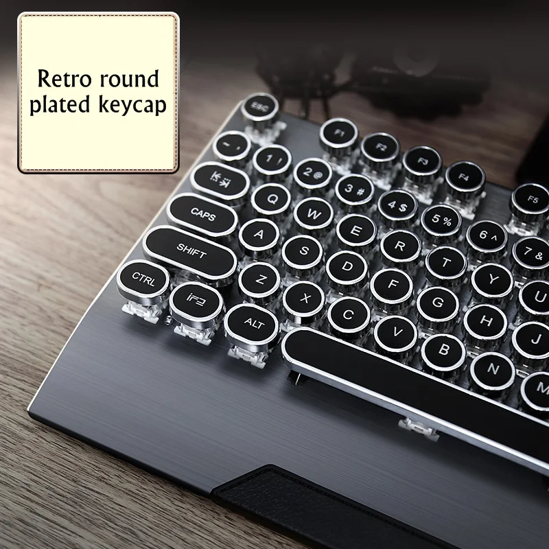 Новый Ретро Круглый Keycap стимпанк ПЕЧАТНАЯ МАШИНКА USB Проводная Механическая