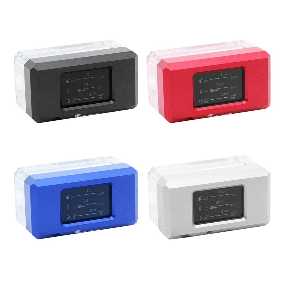 

FREEZEMOD LSJ-ZNR Digital PC Water Cooling System Monitor Flow Temperature Meter VA LCD Flowmeter Thermometer for Liquid Cooler