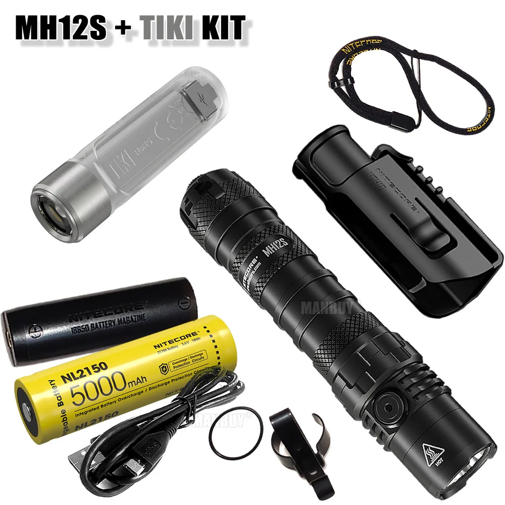 Дешево Nitecore EDC Combo MH12S + TIKI / TIKI LE / TIKI GITD / TIKI Ультрафиолетовый перезаряжаемый брелок свет два для одного комплект Ultimate Flash светильник