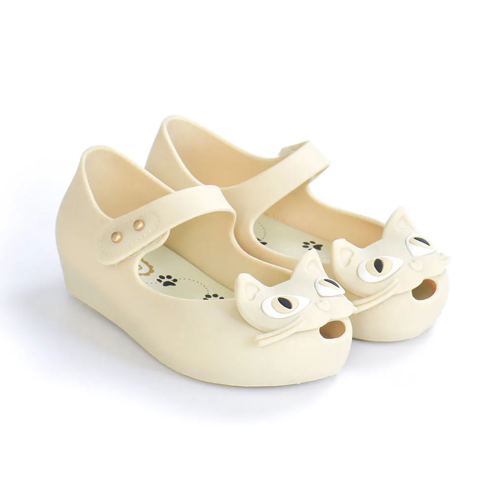 Mini Melissa/3 цвета; детские сандалии с котами; прозрачные сандалии для девочек; коллекция года; Летние сандалии для девочек; пляжная обувь для малышей; 12-19 см