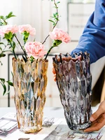nordic thicken crystal glass vase luxury living room water raised flower vase home decorative ornaments wedding mesa decor vases