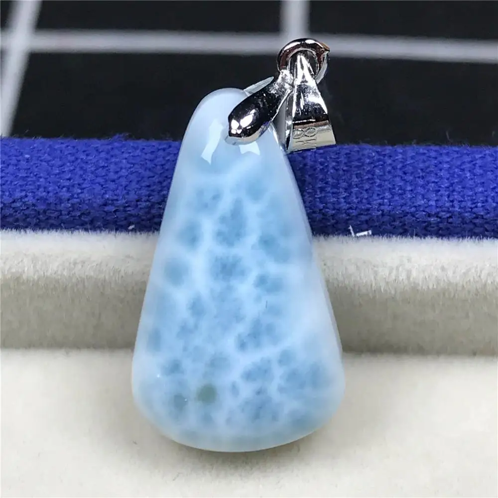 Женский кулон Larimar из натурального синего бисера 22x13x8 мм Модный прозрачного камня