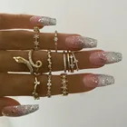 Женские позолоченные кольца, набор колец со змеиным узором, 2021