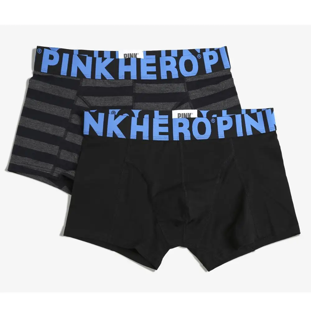 Боксеры Pink Heroes мужские хлопковые удобные трусы модные однотонные/в полоску