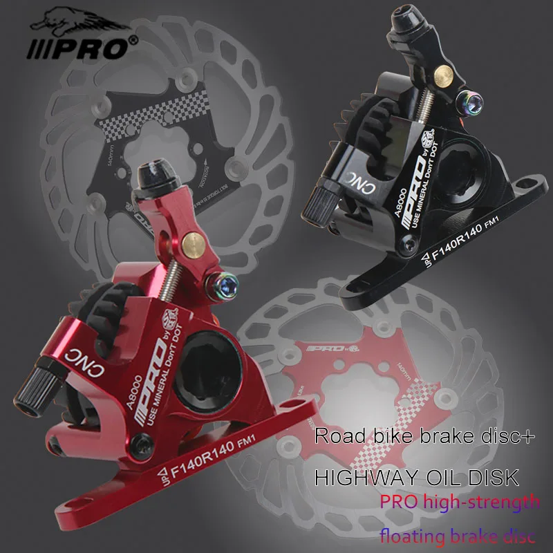 

Road Hydraulic disc brakes set Flat Mount Calipers with 140MM discs rotor Bicycle Bilateral Mechanical Cable road brake Clamps