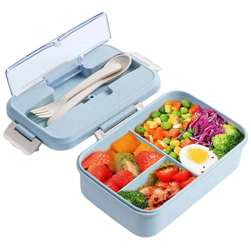 

Bento Box Wheat Straw Lunch Box 2020 New Hot Japanese Style Compartment Bento Box Kitchen Leakproof Food Container For Office