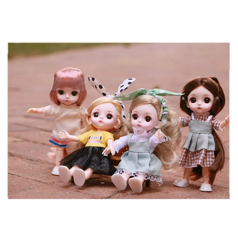 16 см парик с подвижными суставами 13 суставов милые куклы париком 3D-глаза одежда