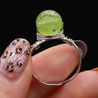 hot selling natural stone white stone plus color fashion ring zinc alloy adjustable size ring 10mm