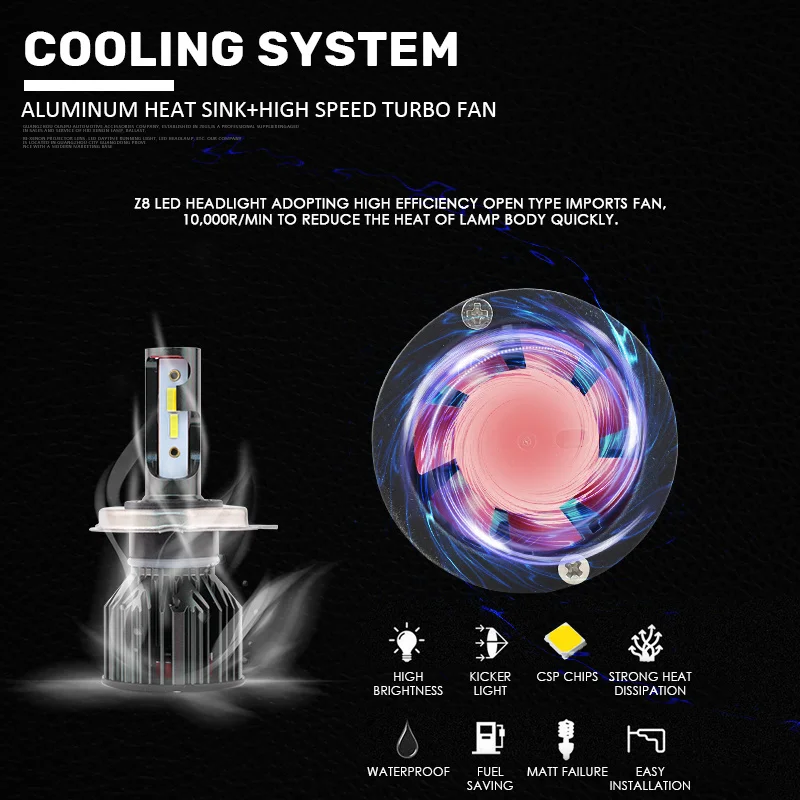 

2Pcs Tricolor Car 9005 HB4 LED Canbus Car Headlight Bulb H7 H4 9012 H8 H11 HeadLamp Bulbs 6000K 3000K 4300K White Yellow Bulbs