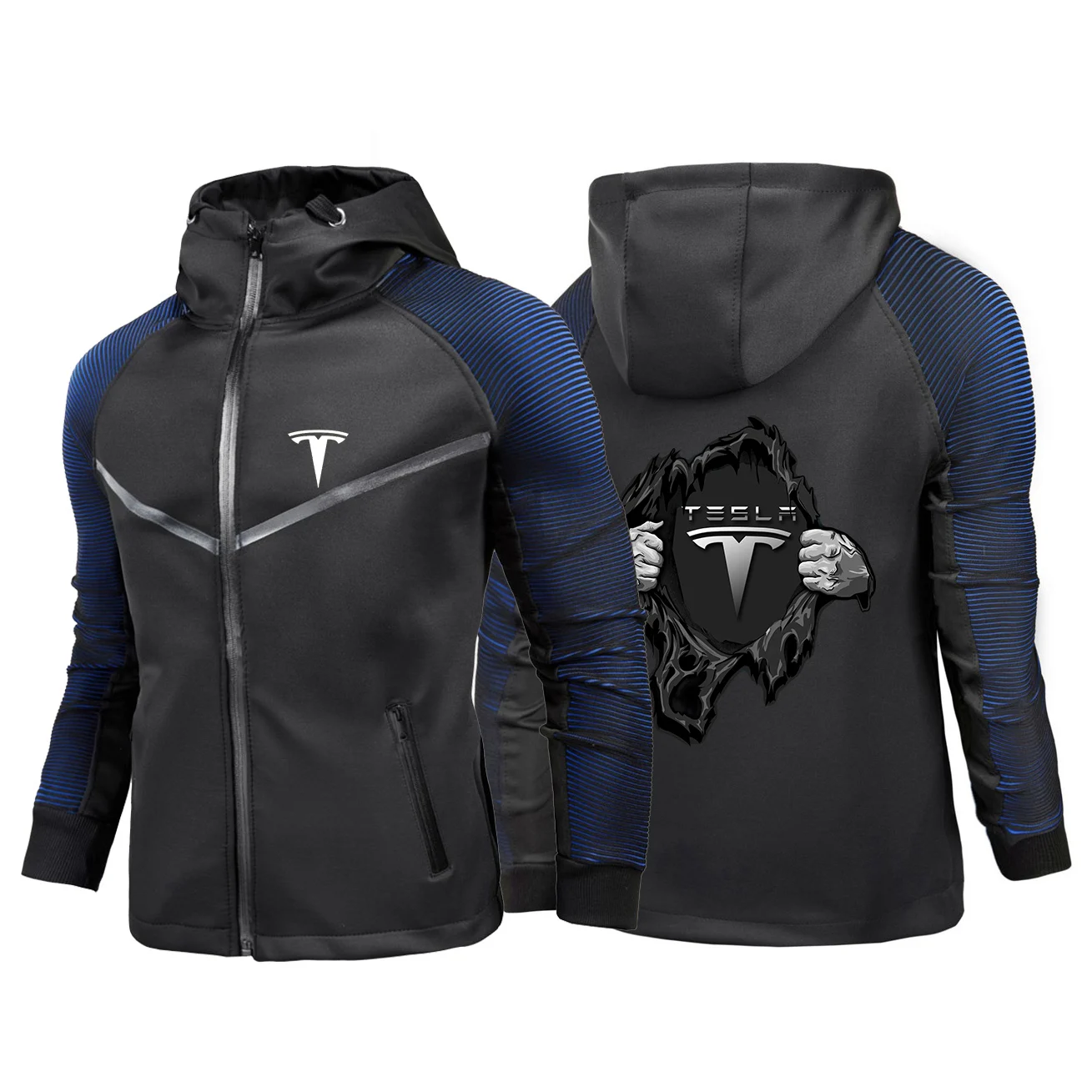 

NEW Latest Tesla Car Logo Men's Hoodiea Motorcycle Riding Protective Suit Full Set of anti-fall Protective Coat Jackets