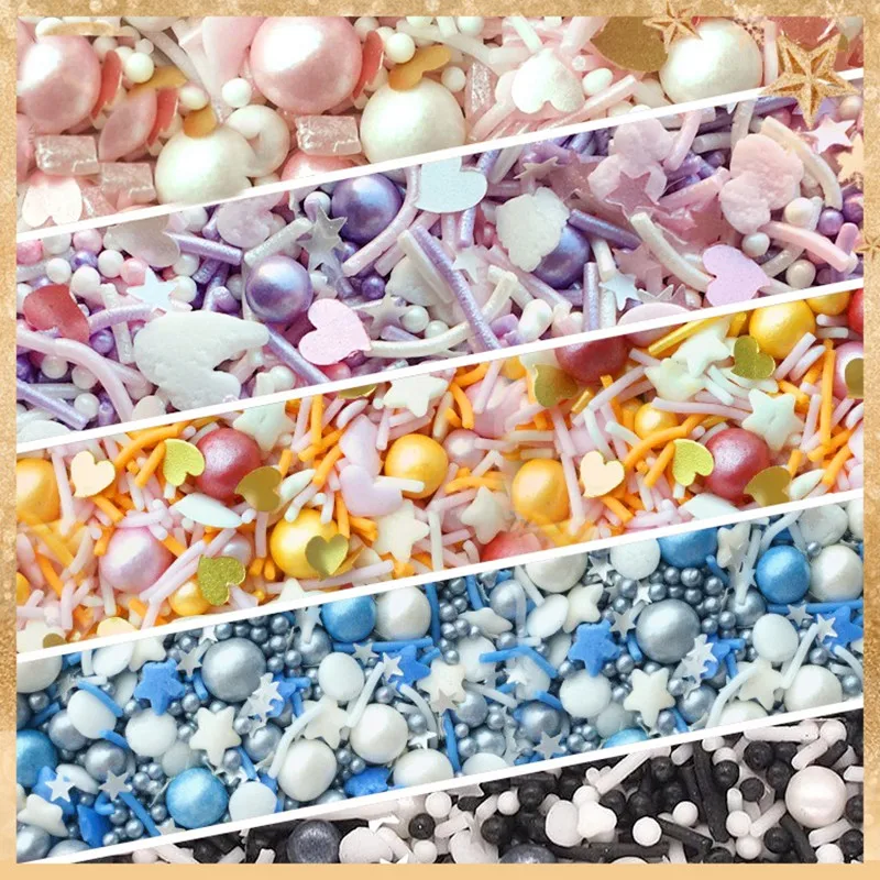 Съедобные Цветной сахара имитация жемчуга содержанием для украшения с помощью
