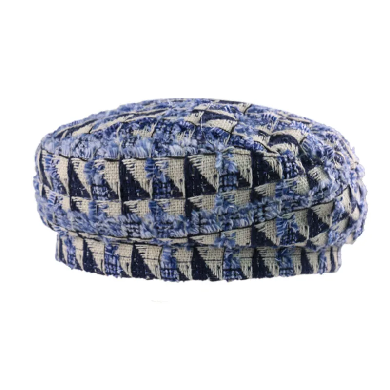 

Fashion Berets Men Women Adjustable 56-60CM Plaid Pattern Modern Simplicity Woollen Cloth Material High Quality All-match Berets