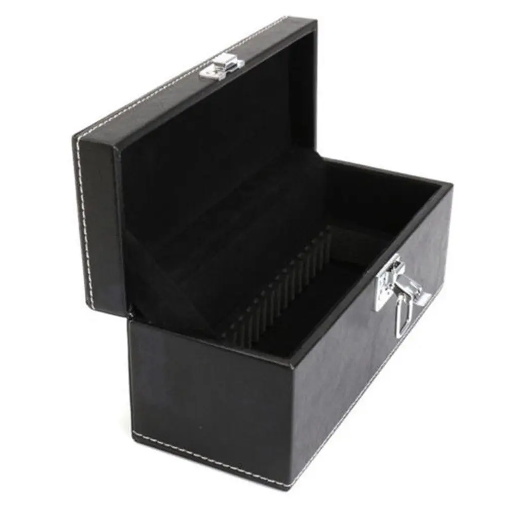 

High Quality Storage Box Case Black Faux Leather Holder Storage Boxes For NGC PCGS ANACS Certified Coin Holders Slabs