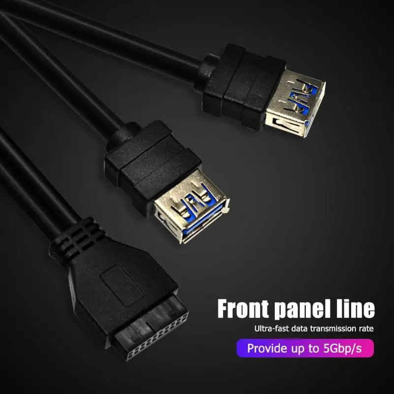 USB 3 0 кабель с передней панелью высокоскоростной 20 контактный на два порта USB3.0
