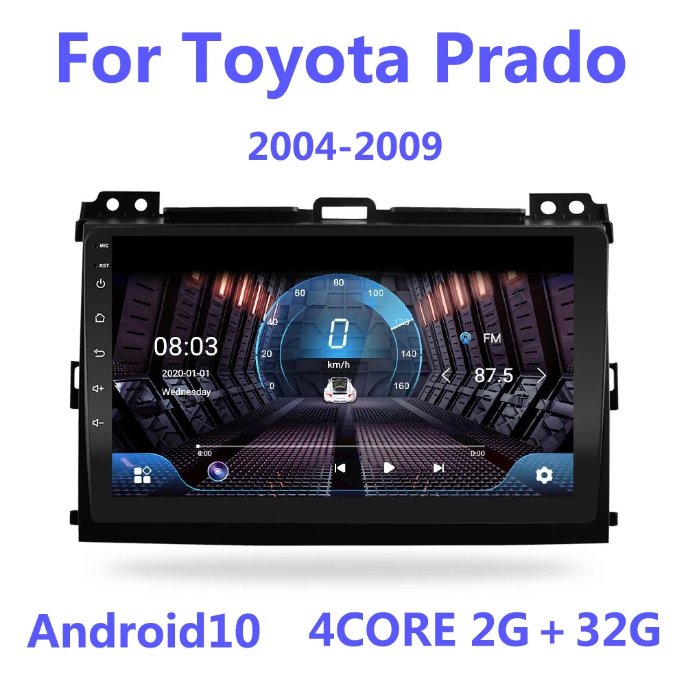 Android 10 для Toyota Land Cruiser Prado 120 2004 - 2009 автомобильное радио мультимедийный видеоплеер