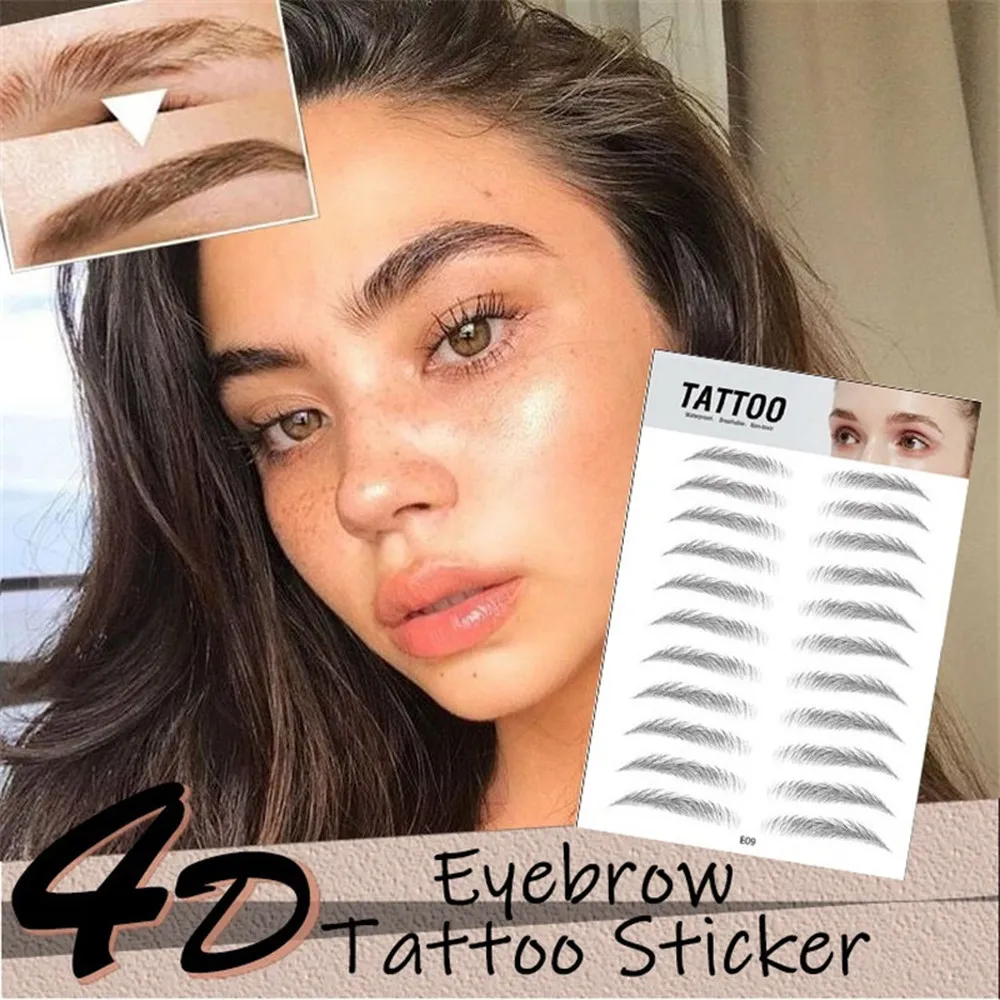 

Waterproof Lasting Eyebrow Tattoo Sticker 4D Hair-like Eyebrows Makeup Water-based Brow Stickers False Eyebrows Henna Cosmetics