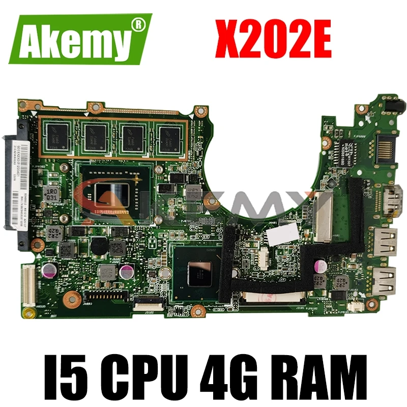 

Akemy x202e for asus s200e x202e x201e x202ep vivobook motherboard rev2.0 i5 cpu 4g ram on board 100% test work