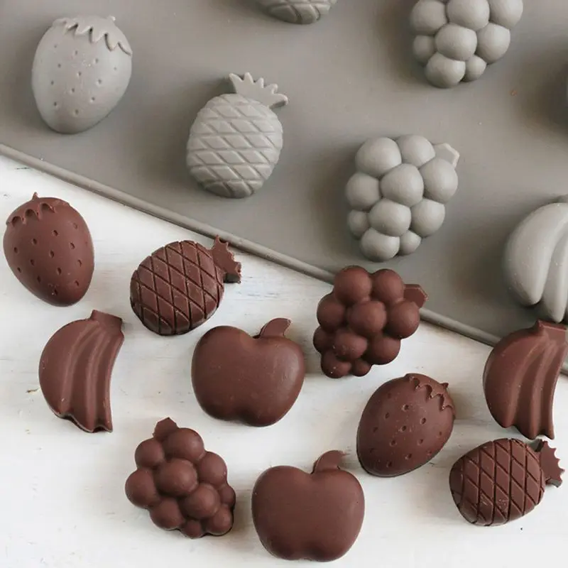 

2Pcs Handmade Cakecup Fruit Fondant Silicone Mold Chocolate Cake Candy Cookie Baking Mould Pan Baking Tools Sugar Craft