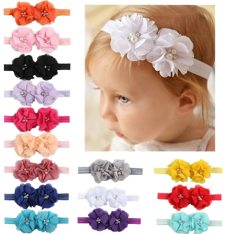 Cute Baby Girls Flower Nylon Headband Newborn Toddler Knot Elastic Pearl Turban Headwraps Kids Princess Hair Accessories Gifts | Детская