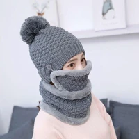 beanies hats 2021 winter hat outdoor fashion women fur lining wool thick cashmere beanie scarf sets beanie