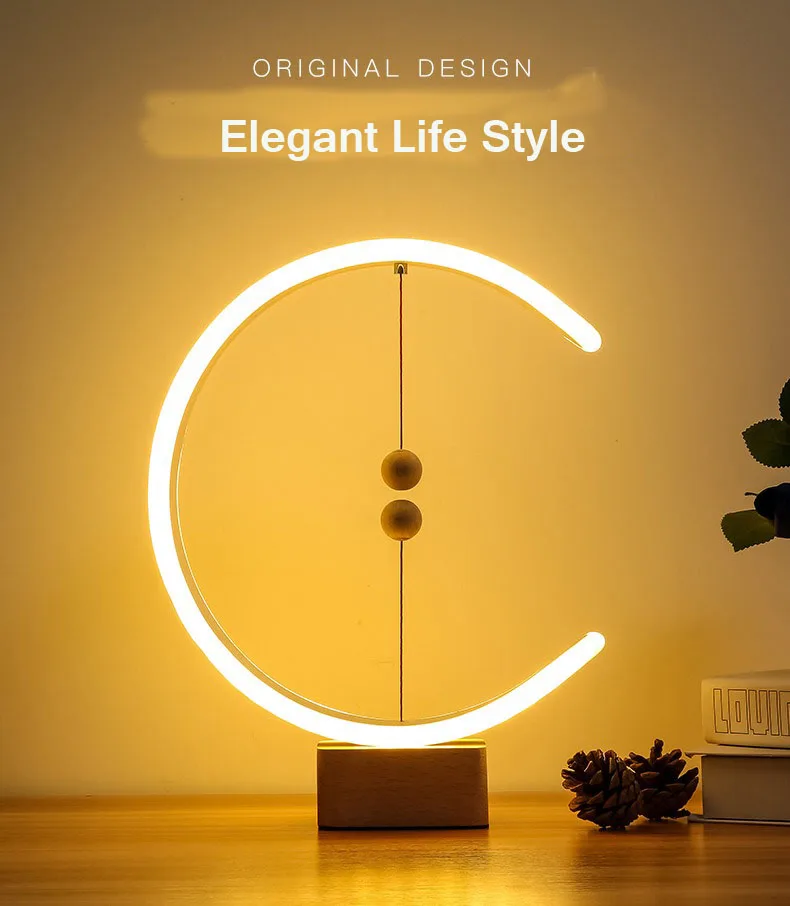 USB charge Magnet ball Balance LED Table Lamp Magnetic Mid-air Switch Eye-Care Night Light Bedroom Living room | Освещение