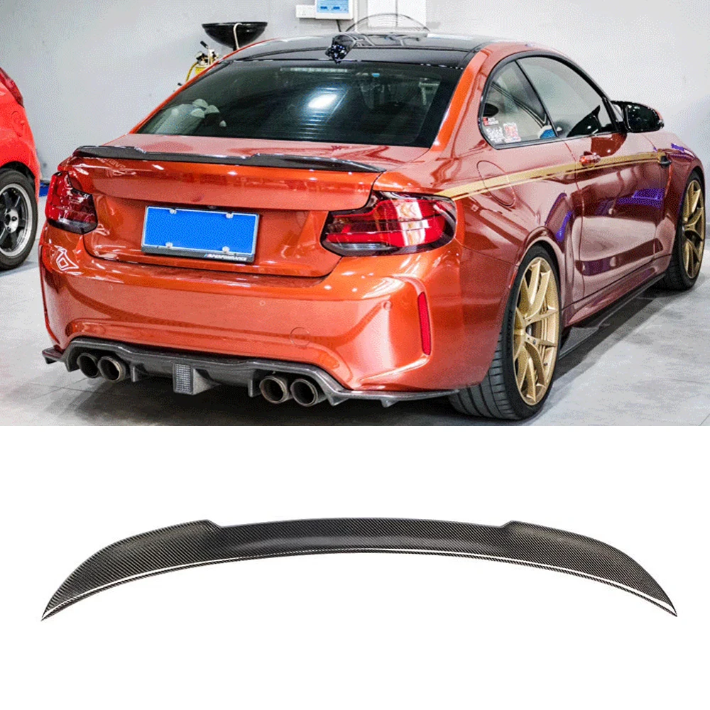 Для BMW 2 серии F22 F23 F87 M2 M2C M Sport Coupe 2014 2019 задний спойлер из углеродного волокна для