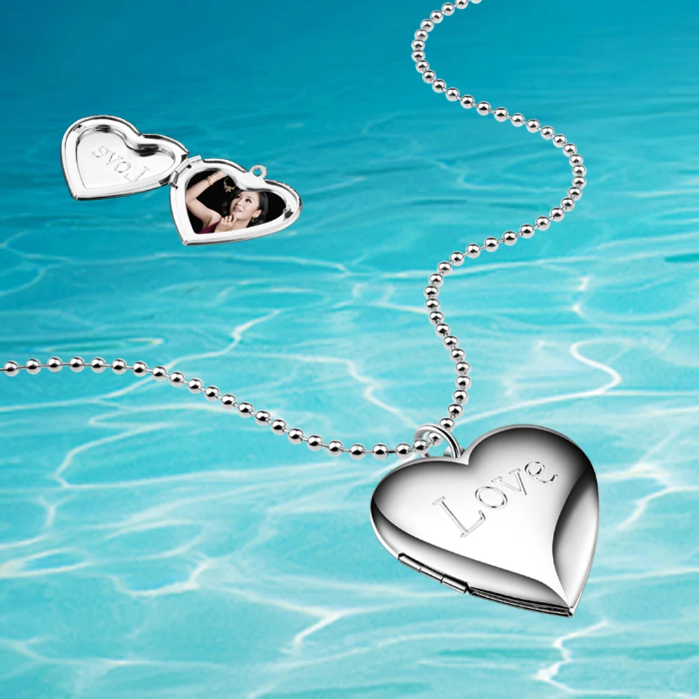 Подвески в форме сердца из стерлингового серебра 925 пробы с о-образной цепочкой