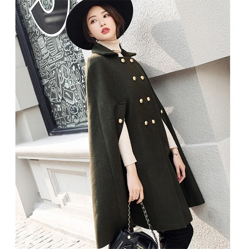 Новый осенне-зимний шерстяной плащ куртка женская одежда высокого качества